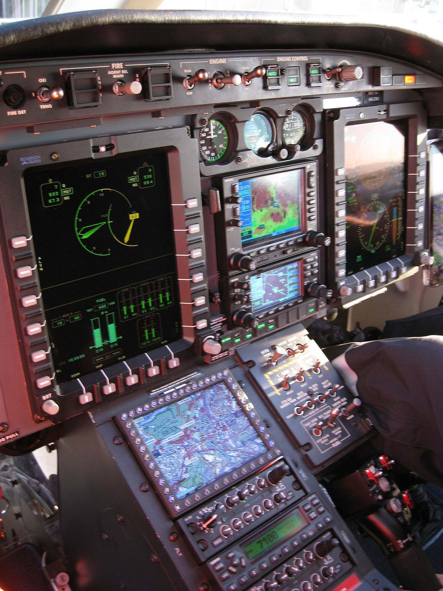 The cockpit instrument panel of a Bell 429 operated by an alpine rescue company.