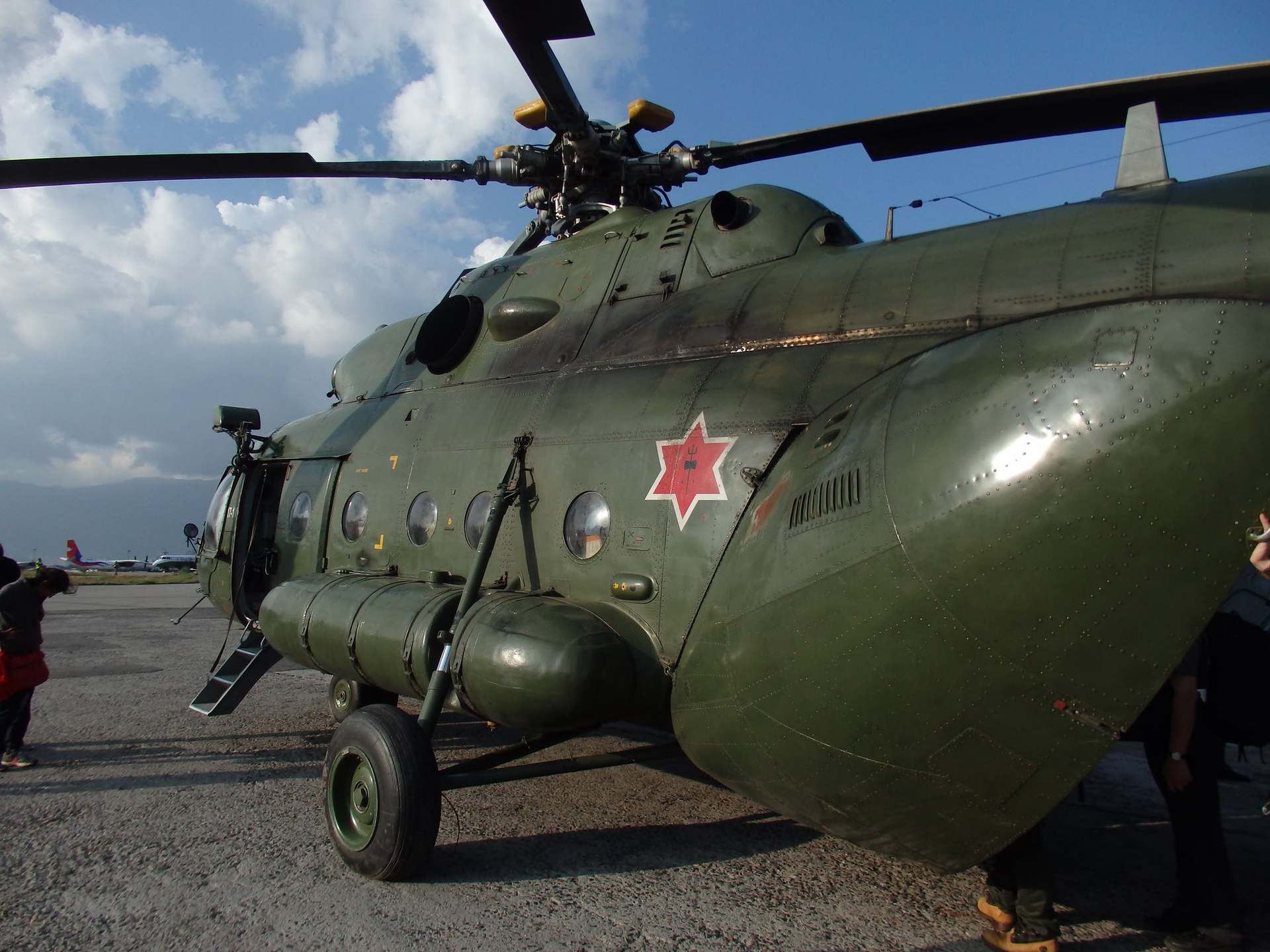 File photograph of a Nepalese Army Air Service Mi-8 helicopter parked in Kathmandu, taken in 2015.